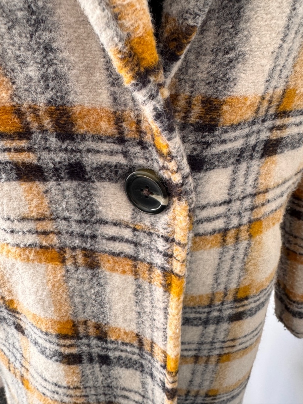 Cynthia Rowley wool blend gold, white and charcoal 3/4 length jacket. Size Small - Picture 3 of 8